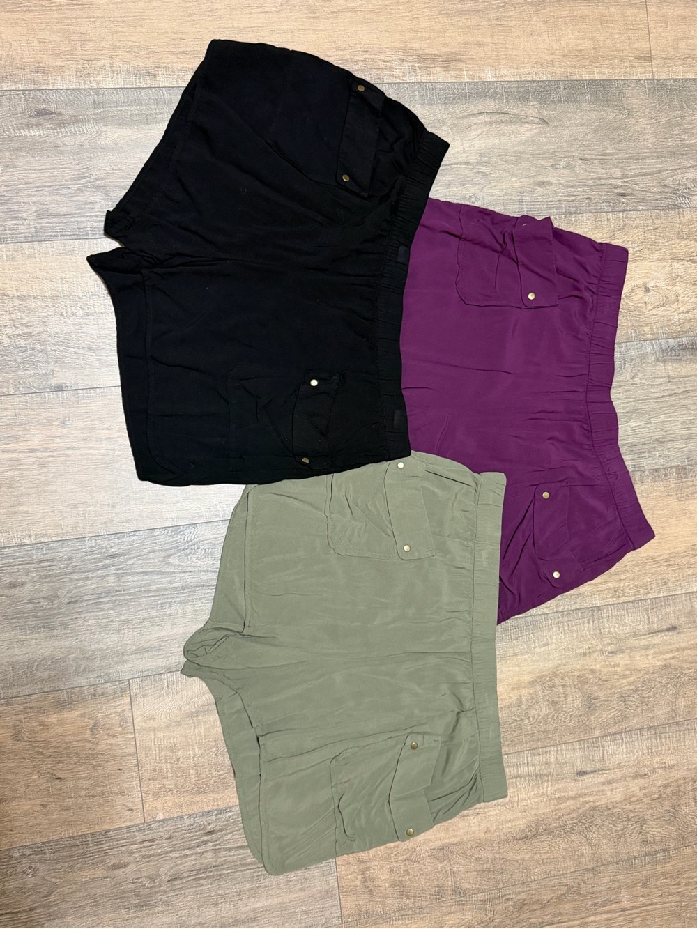 GAP Women's Casual Elastic Waist Shorts - Black, Purple, Olive